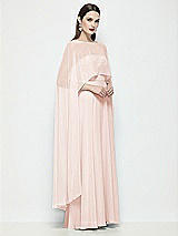 Side View Thumbnail - Blush High-Low Sheer Chiffon Cape