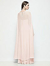 Rear View Thumbnail - Blush High-Low Sheer Chiffon Cape