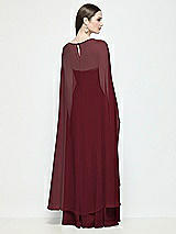 Rear View Thumbnail - Cabernet High-Low Sheer Chiffon Cape
