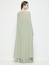 Rear View Thumbnail - Celadon High-Low Sheer Chiffon Cape
