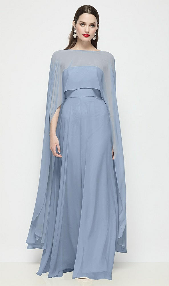 Front View - Cloudy High-Low Sheer Chiffon Cape