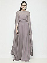 Front View Thumbnail - Cashmere Gray High-Low Sheer Chiffon Cape