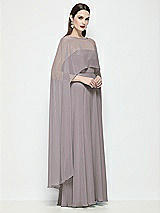Side View Thumbnail - Cashmere Gray High-Low Sheer Chiffon Cape
