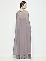 Rear View Thumbnail - Cashmere Gray High-Low Sheer Chiffon Cape
