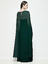 Rear View Thumbnail - Evergreen High-Low Sheer Chiffon Cape