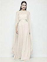 Front View Thumbnail - Ivory High-Low Sheer Chiffon Cape