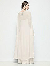 Rear View Thumbnail - Ivory High-Low Sheer Chiffon Cape