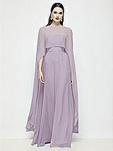 Front View Thumbnail - Lilac Haze High-Low Sheer Chiffon Cape