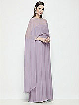 Side View Thumbnail - Lilac Haze High-Low Sheer Chiffon Cape