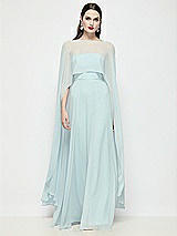Front View Thumbnail - Mist High-Low Sheer Chiffon Cape