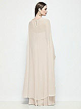 Rear View Thumbnail - Oat High-Low Sheer Chiffon Cape