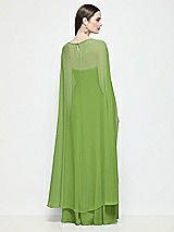 Rear View Thumbnail - Peridot Green High-Low Sheer Chiffon Cape