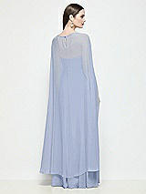 Rear View Thumbnail - Sky Blue High-Low Sheer Chiffon Cape
