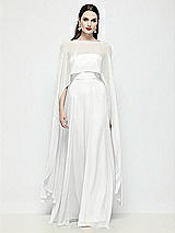 Front View Thumbnail - White High-Low Sheer Chiffon Cape