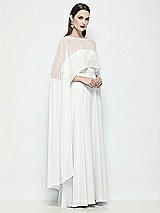 Side View Thumbnail - White High-Low Sheer Chiffon Cape