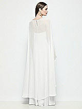 Rear View Thumbnail - White High-Low Sheer Chiffon Cape