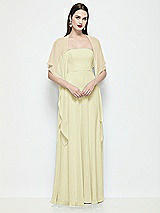 Front View Thumbnail - Butter Yellow Chiffon Flounce Cape