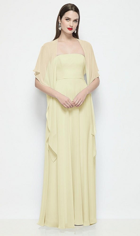 Front View - Butter Yellow Chiffon Flounce Cape
