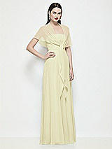 Side View Thumbnail - Butter Yellow Chiffon Flounce Cape