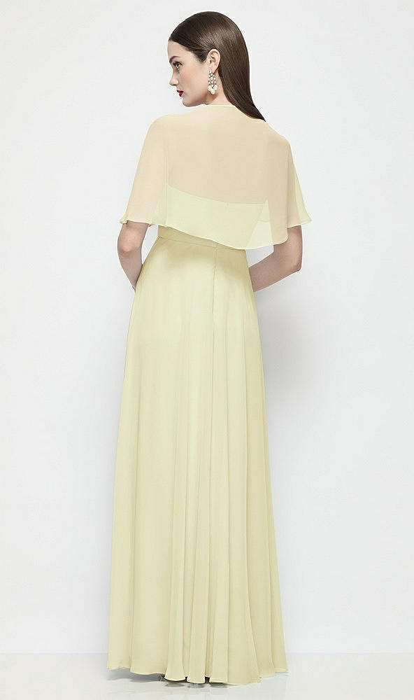 Back View - Butter Yellow Chiffon Flounce Cape