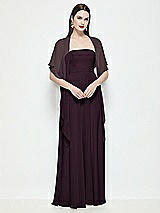 Front View Thumbnail - Deep Plum Chiffon Flounce Cape