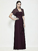 Side View Thumbnail - Deep Plum Chiffon Flounce Cape