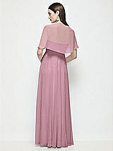 Rear View Thumbnail - Dusty Pink Chiffon Flounce Cape