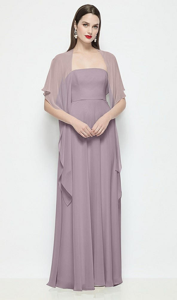 Front View - Lilac Dusk Chiffon Flounce Cape