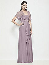 Side View Thumbnail - Lilac Dusk Chiffon Flounce Cape