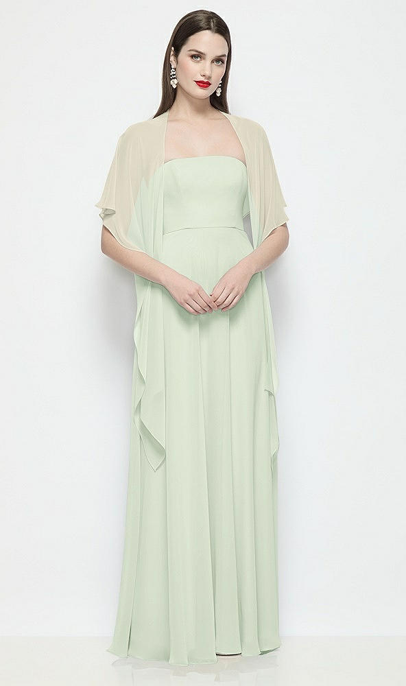 Front View - Mint Green Chiffon Flounce Cape
