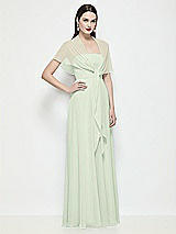 Side View Thumbnail - Mint Green Chiffon Flounce Cape