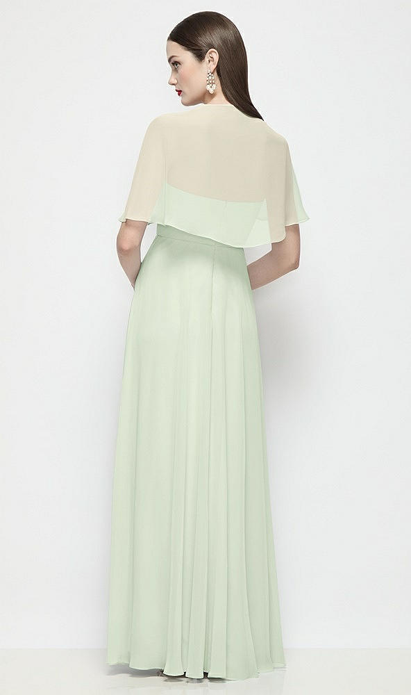 Back View - Mint Green Chiffon Flounce Cape