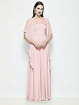 Front View Thumbnail - Ballet Pink Chiffon Flounce Cape