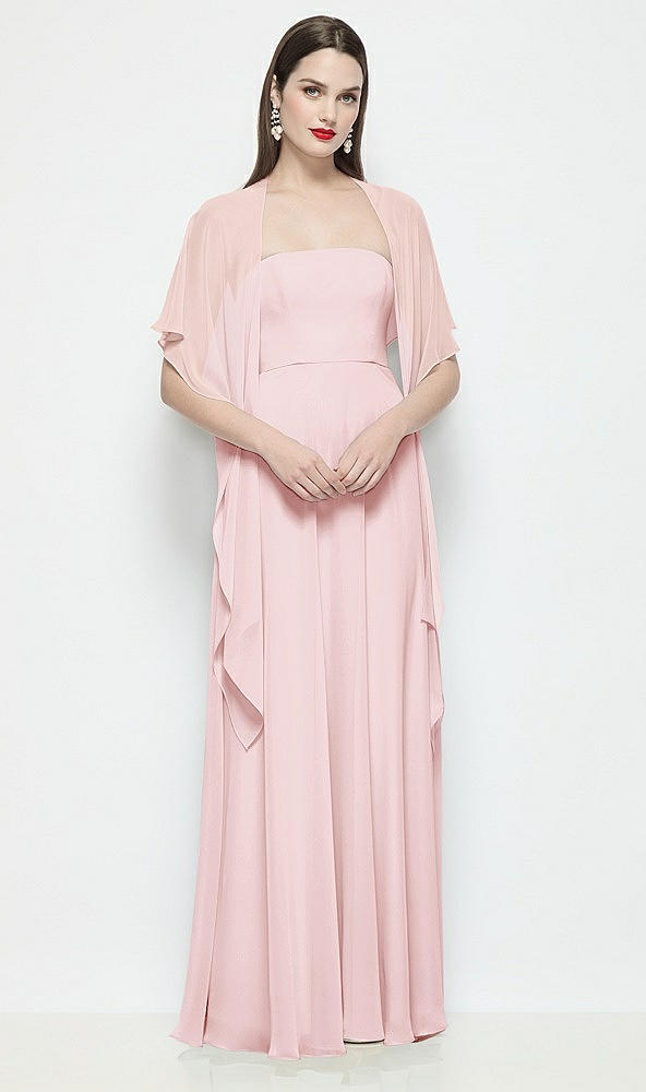 Front View - Ballet Pink Chiffon Flounce Cape