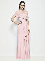 Side View Thumbnail - Ballet Pink Chiffon Flounce Cape