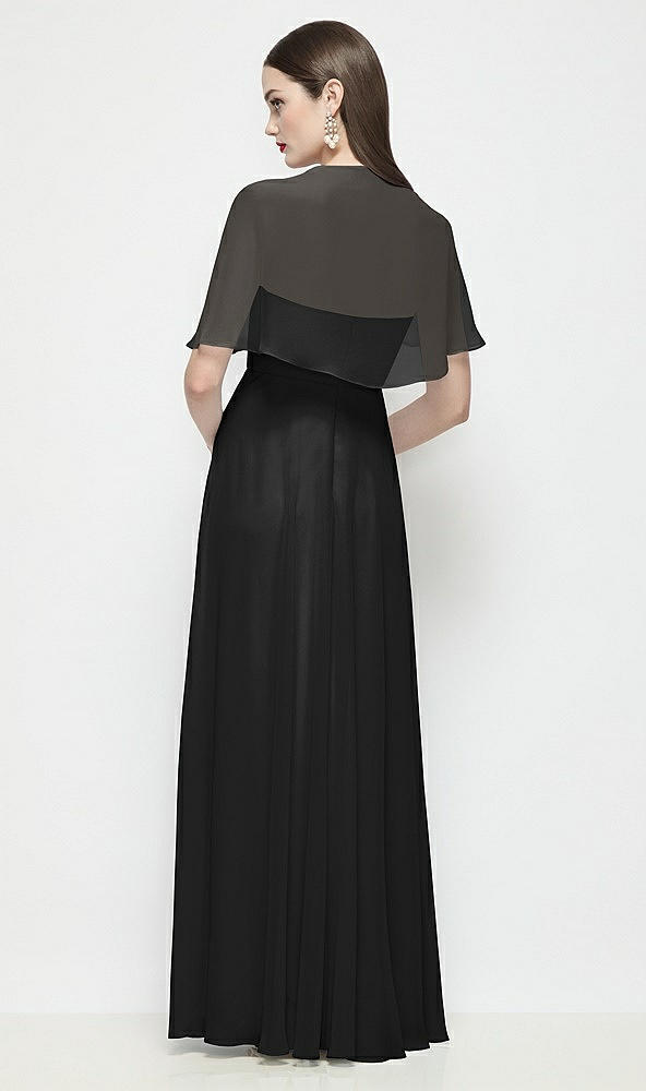 Back View - Black Chiffon Flounce Cape