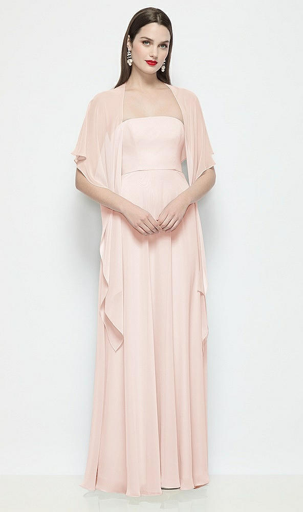 Front View - Blush Chiffon Flounce Cape