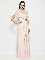 Side View Thumbnail - Blush Chiffon Flounce Cape