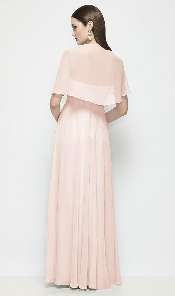 Back View - Blush Chiffon Flounce Cape