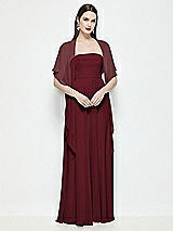 Front View Thumbnail - Cabernet Chiffon Flounce Cape