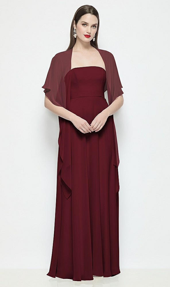 Front View - Cabernet Chiffon Flounce Cape