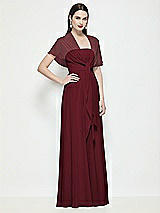 Side View Thumbnail - Cabernet Chiffon Flounce Cape