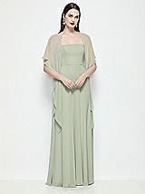 Front View Thumbnail - Celadon Chiffon Flounce Cape