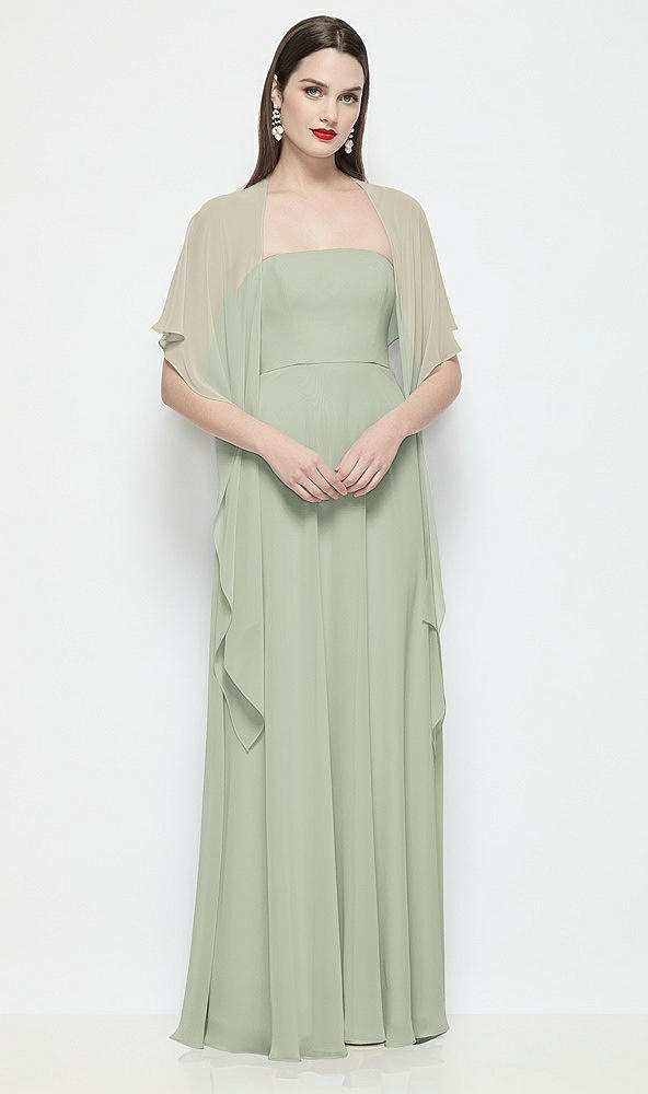 Front View - Celadon Chiffon Flounce Cape