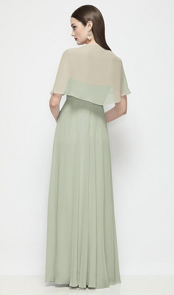 Back View - Celadon Chiffon Flounce Cape