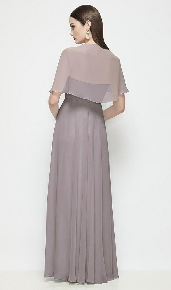 Back View - Cashmere Gray Chiffon Flounce Cape