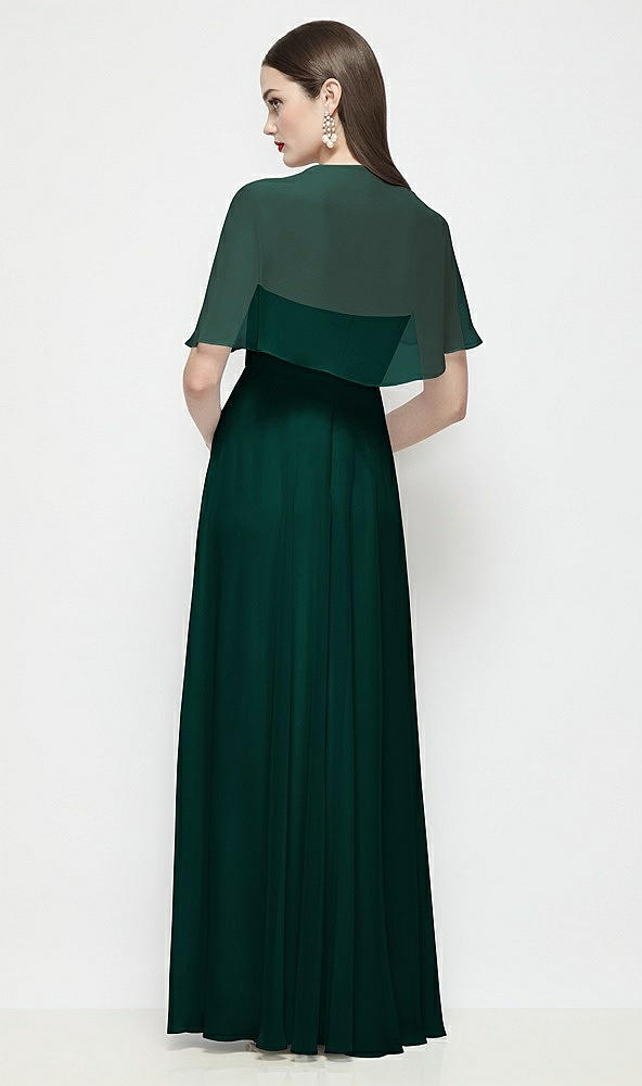 Back View - Evergreen Chiffon Flounce Cape