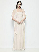 Front View Thumbnail - Ivory Chiffon Flounce Cape