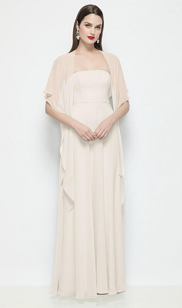 Front View - Ivory Chiffon Flounce Cape