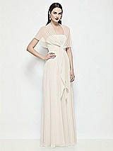 Side View Thumbnail - Ivory Chiffon Flounce Cape